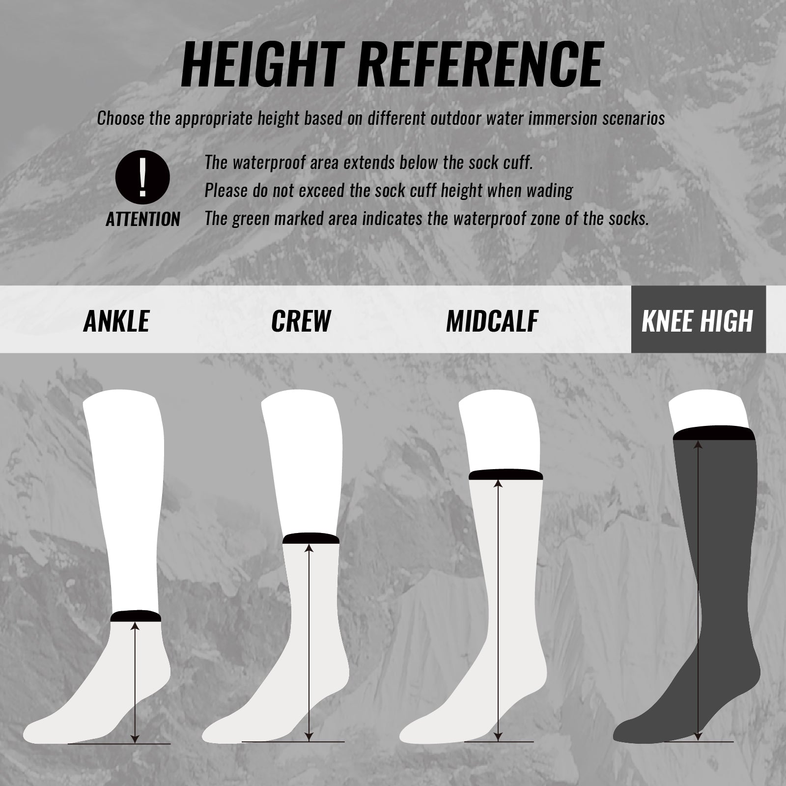 LEAKDRY Waterproof Breathable Socks Ultra Compression Knee High